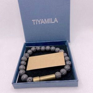 Black Lava Stone MantraBEADS Bracelet With Message Compartment